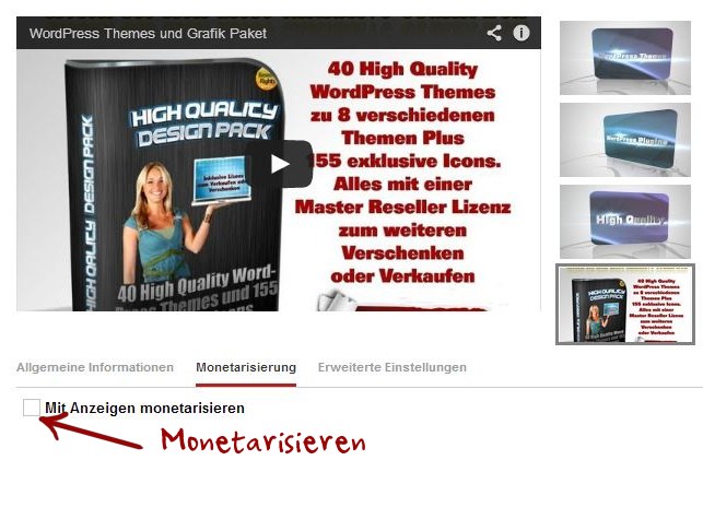 Geld verdienen mit Youtube - Einstellung 3