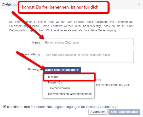 Facebook Werbung schalten - Custom Audience definieren