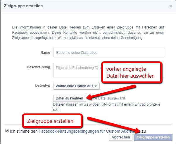 Facebook Werbung schalten - Custom Audience aktivieren