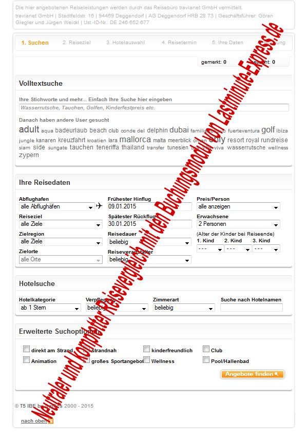 Vergleichsportal mit Lastminute Express